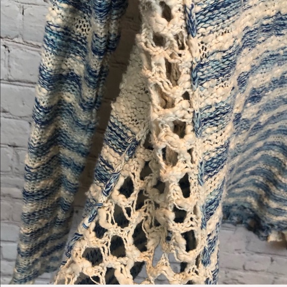 FREE PEOPLE / stripped crochet knit pullover - Picture 4 of 6